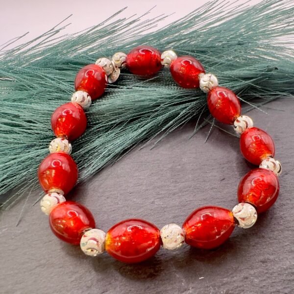 Red Glass Bead Bracelet