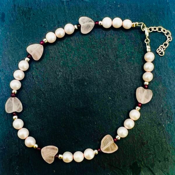 Rose Quartz and Pearl Bracelet