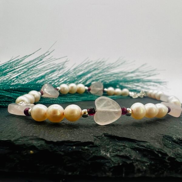 Rose Quartz and Pearl Bracelet