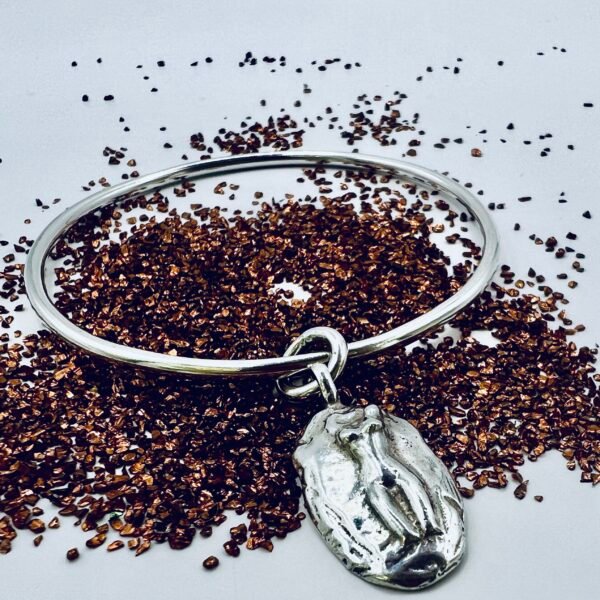 Silver Figure charm Bangle