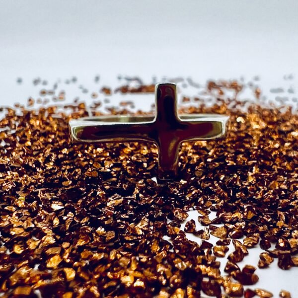 Silver Sideway Cross Ring