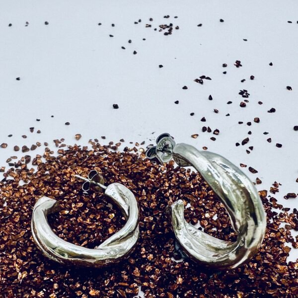 Silver Twist Hoop Earrings