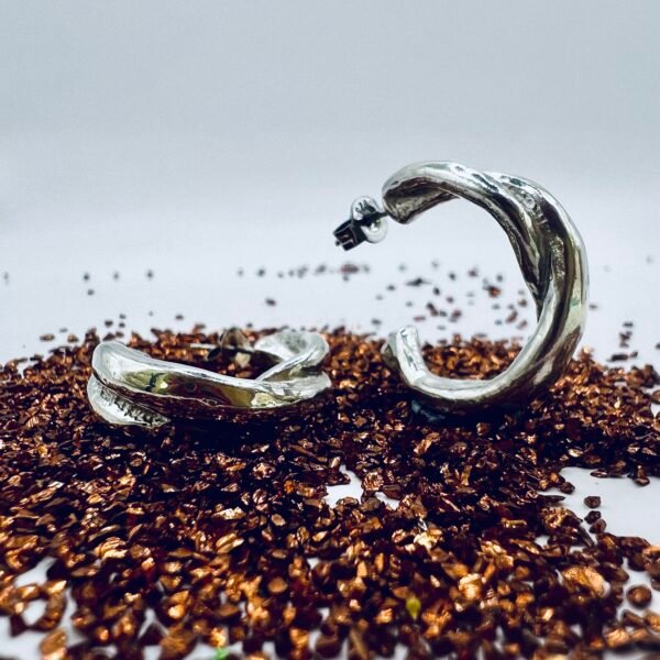 Silver Twist Hoop Earrings